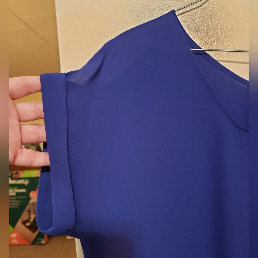 Brand new!! New women's Lush blue cold shoulder short sleeve top size medium - Picture 5 of 7